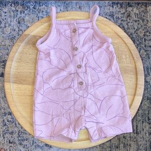 Carter’s - Pink Floral Baby Romper with Button Front
